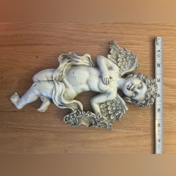 Vintage Other - Vintage Cherub Angel Wall Hanging – Baroque Floral Décor